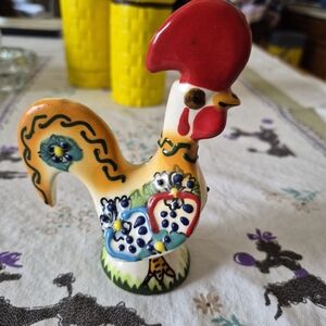 Rooster MEXICANA Vibrant Red and Yellow Ceramic Rooster